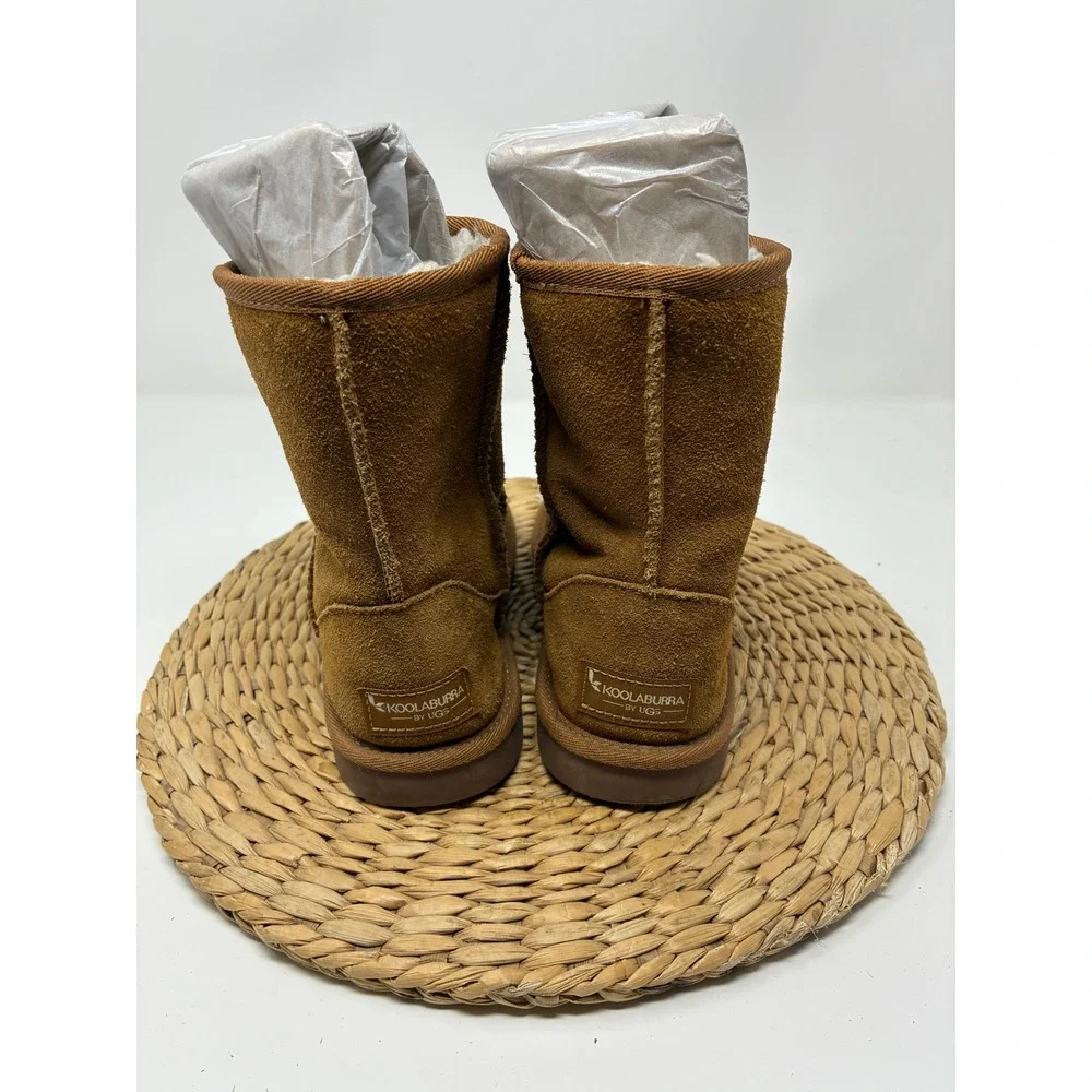 Koolaburra by UGG Kids Victoria Short Suede Boots Chestnut‎ Brown Size 1 1019374